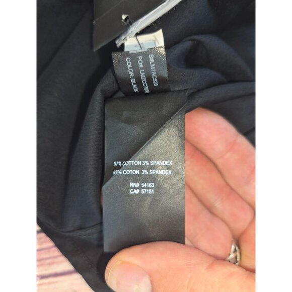 Karl Lagerfeld Paris Mens Studded Black Dress Shirt Large - Picture 7 of 10